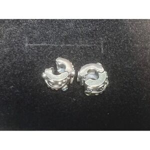 Pandora Sterling Silver Blue Tendril CZ Clip Charms [x2] #790380CZB - Retired